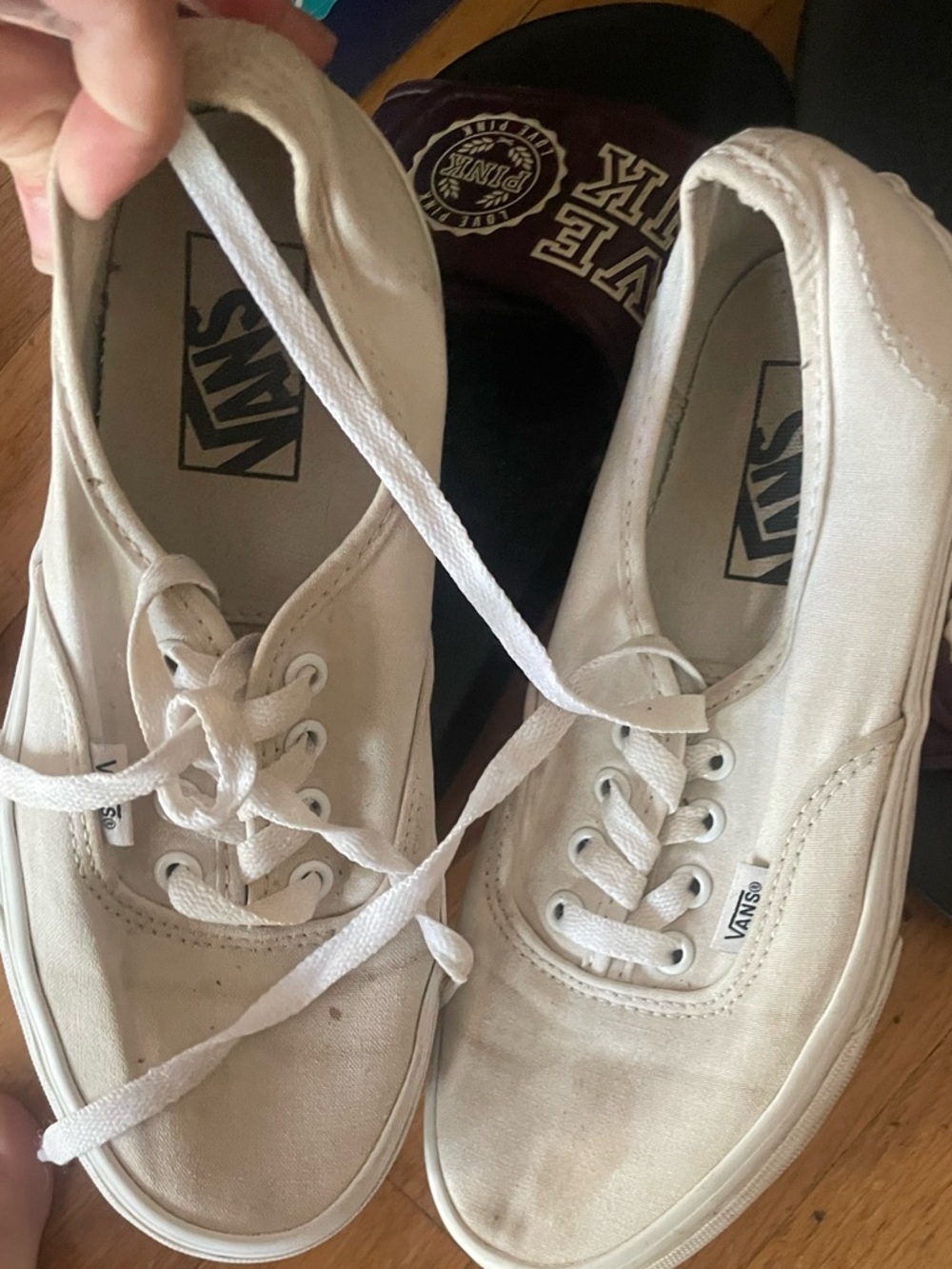 Vans White Low-Top Canvas Lace-Up Sneakers